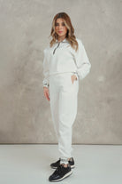 ميكا بلوزة رياضية بسحاب وياقة كم طويل نسائي