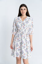 ميكا فستان قصير مشجر 3/4 كم بفتحة سبعة نسائي