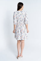 ميكا فستان قصير مشجر 3/4 كم بفتحة سبعة نسائي