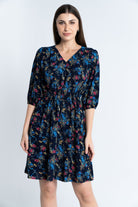 ميكا فستان قصير مشجر 3/4 كم بفتحة سبعة نسائي