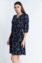 ميكا فستان قصير مشجر 3/4 كم بفتحة سبعة نسائي