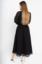 ميكا تنورة ميدي مطرزة شيفون مبطنة