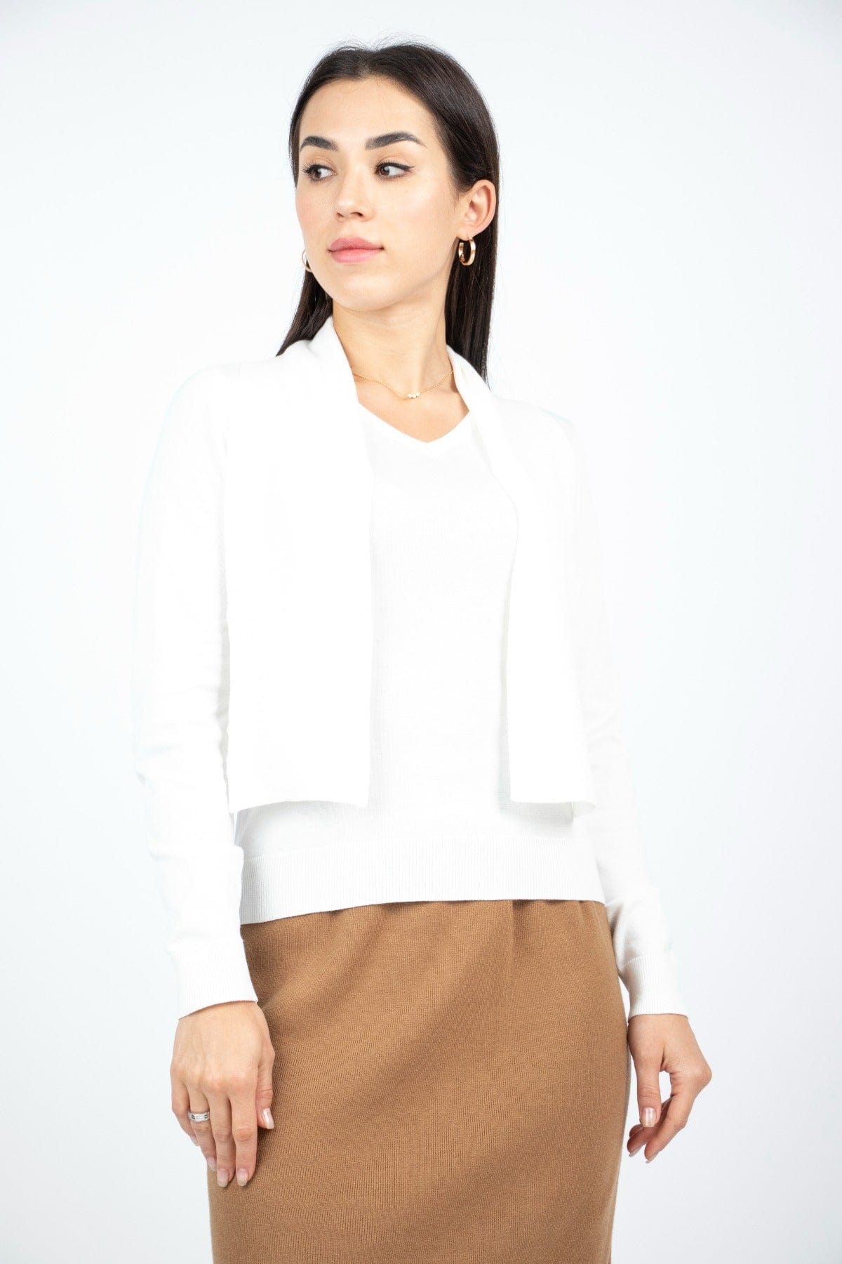 نتشي بلوزة سادة بربطة عنق طويلة كم طويل نسائي