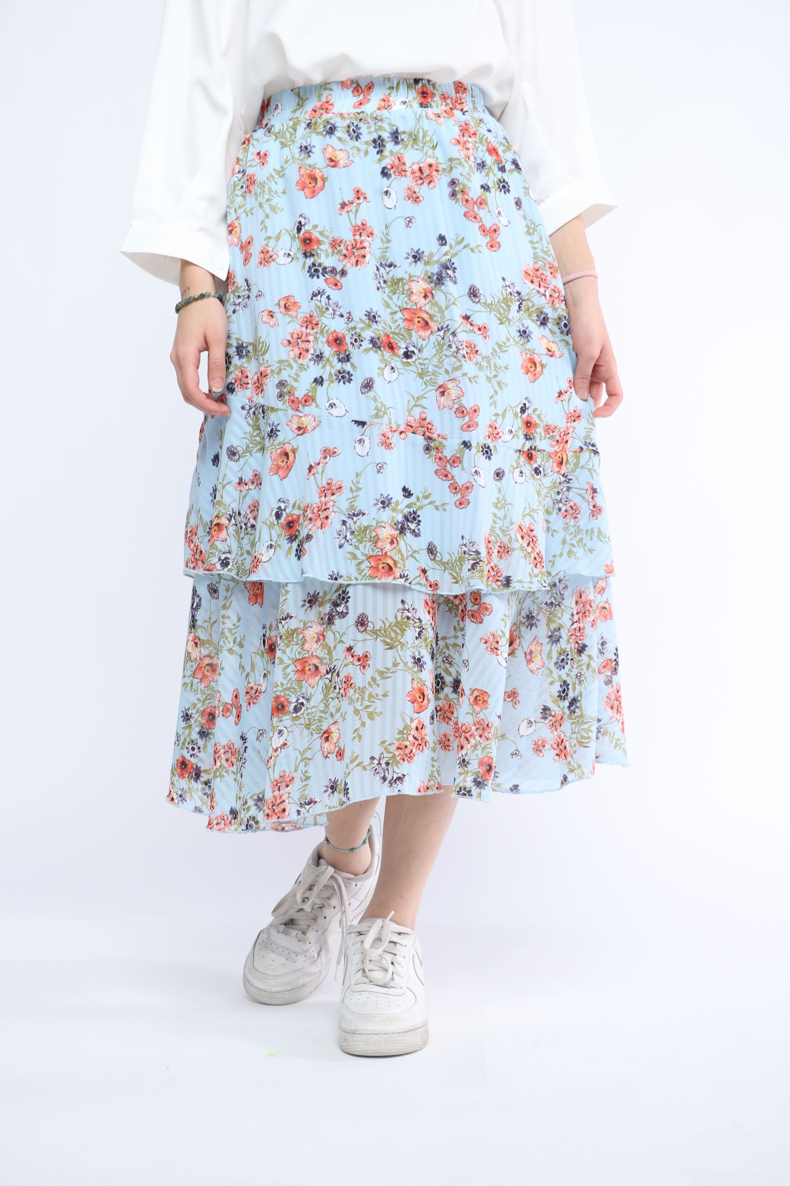 ميكا تنورة ميدي طبقات مشجرة