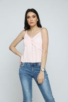 ميكا تيشيرت حمالات مضلع سادة