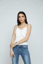 ميكا تيشيرت حمالات مضلع سادة