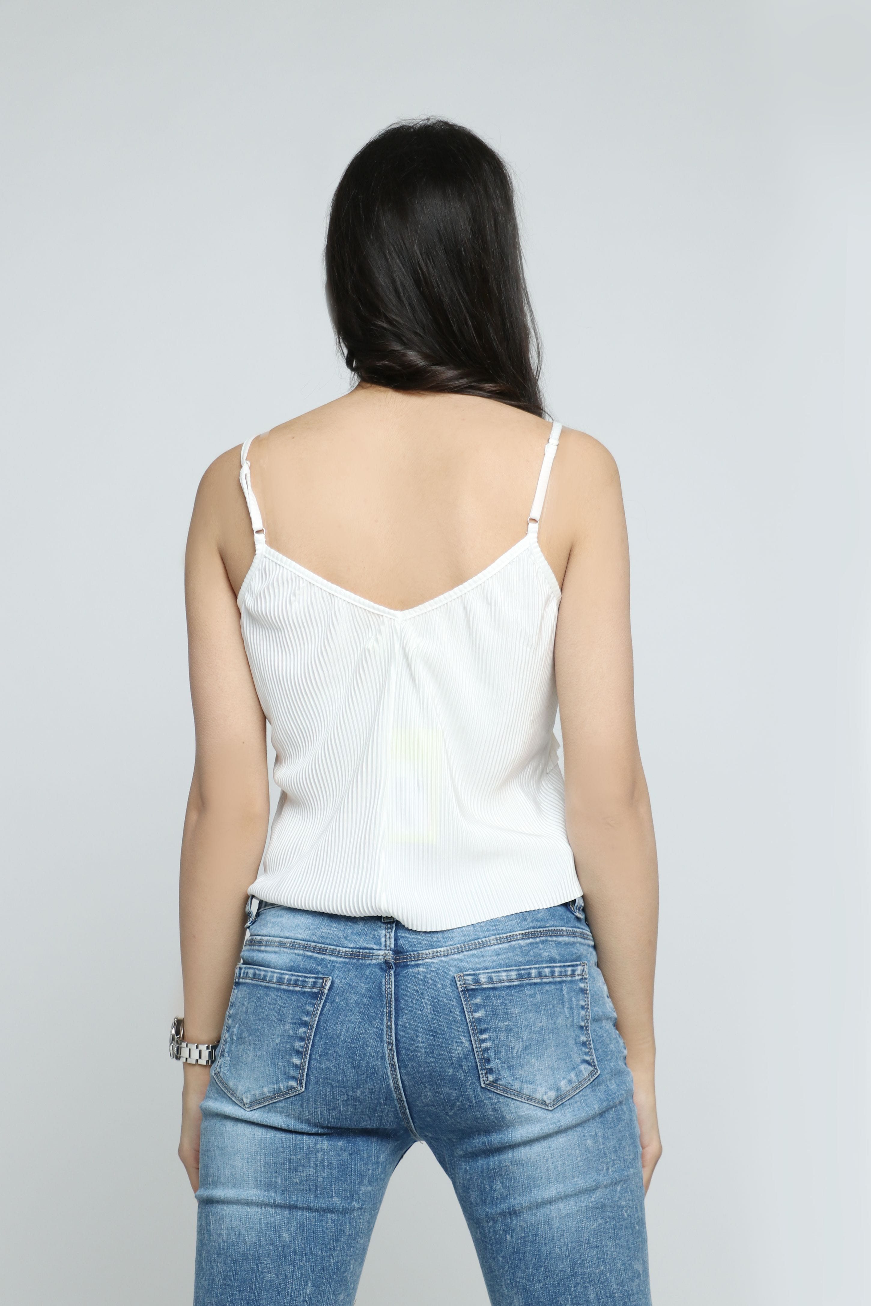 ميكا تيشيرت حمالات مضلع سادة