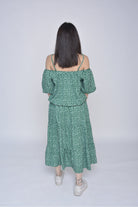 ميكا بلوزة منقطة أوف شولدر حمالات بأكمام منفوخة نسائي