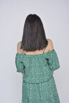 ميكا بلوزة منقطة أوف شولدر حمالات بأكمام منفوخة نسائي