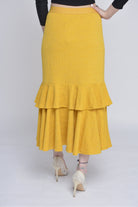 ميكا تنورة ميدي بنمط مشجر بخصر مطاطي