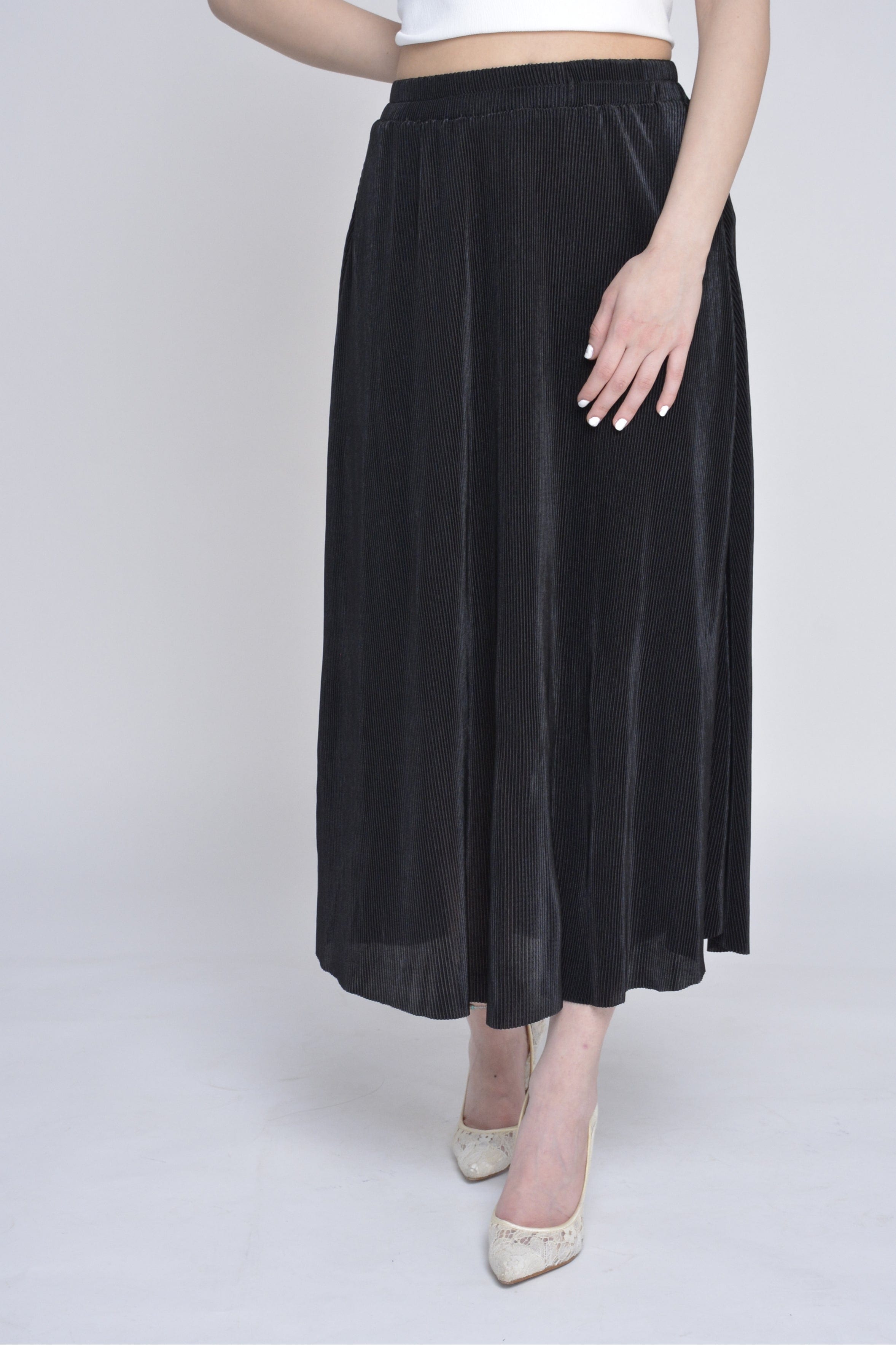 ميكا تنورة ميدي كلوش مخططة بالطول