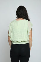 ميكا بلوزة بأستيك وبأكمام قصيرة طبقات نسائي