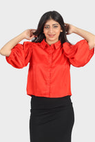 ميكا بلوزة بأكمام قصيرة بطبعة بخصر مطاطي