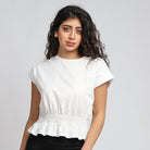 ميكا بلوزة بدون أكمام قطن بخصر مطاطي