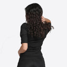 ميكا بلوزة بياقة مربعة بأزرار أمامية مع أكمام بف نسائية