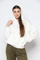 ميكا بلوزة بسحاب من أعلى وجيوب بقبعة ورباط بأكمام طويلة