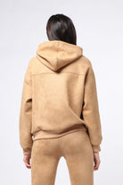 ميكا بلوزة سادة برباط وقبعة بأكمام طويلة