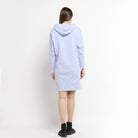 ميكا فستان قصير بطبعة على الصدر بأكمام طويلة وجيوب جانبية