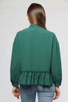 ميكا بلوزة بأكمام طويلة بتصميم قميص بكرانيش