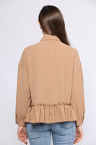 ميكا بلوزة بأكمام طويلة بتصميم قميص بكرانيش