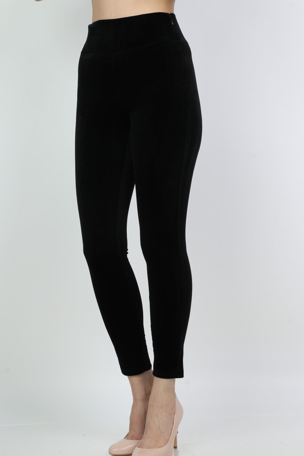 ميكا بنطلون طويل سادة بخصر مرتفع ضيق