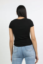 ميكا بلوزة قطنية بأزرار أمامية على الصدر كم قصير نسائي