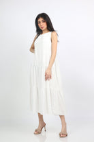 ميكا فستان ميدي واسع من تحت بدون كم