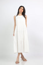 ميكا فستان ميدي واسع من تحت بدون كم