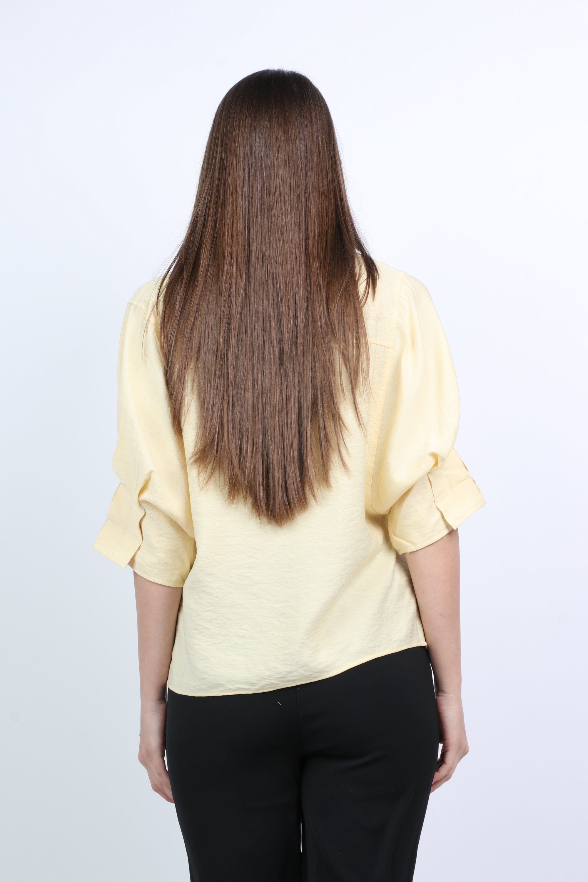 ميكا بلوزة سبعة بياقة 3/4 كم مكشكش نسائي