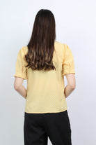 ميكا قميص منقوش بأزرار أمامية بياقة صغيرة نسائي