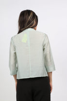 ميكا بلوزة كلاسيك منقوشة بربطة عنق 3/4 كم نسائي