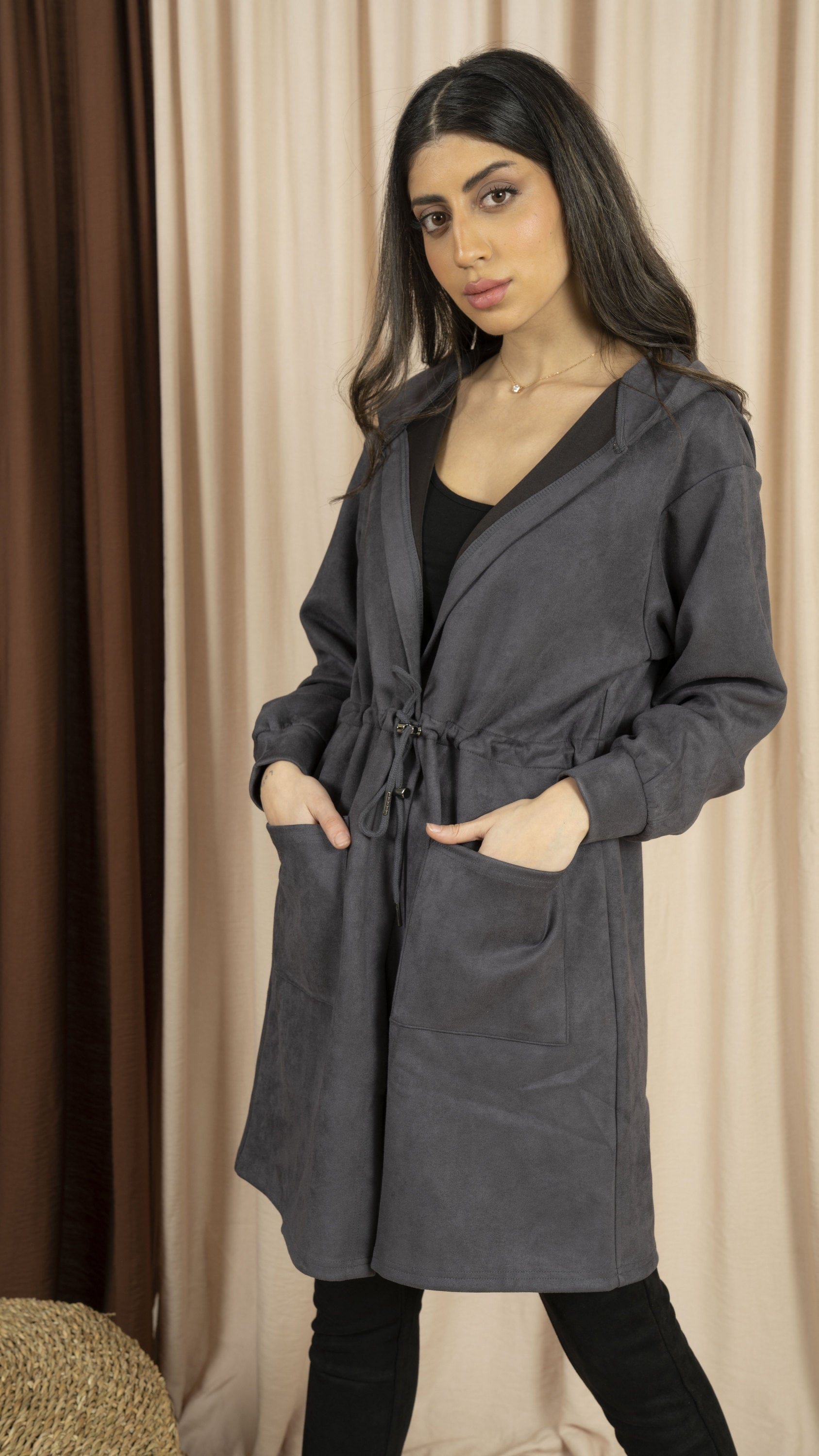 ميكا جاكيت شمواه طويل للنساء