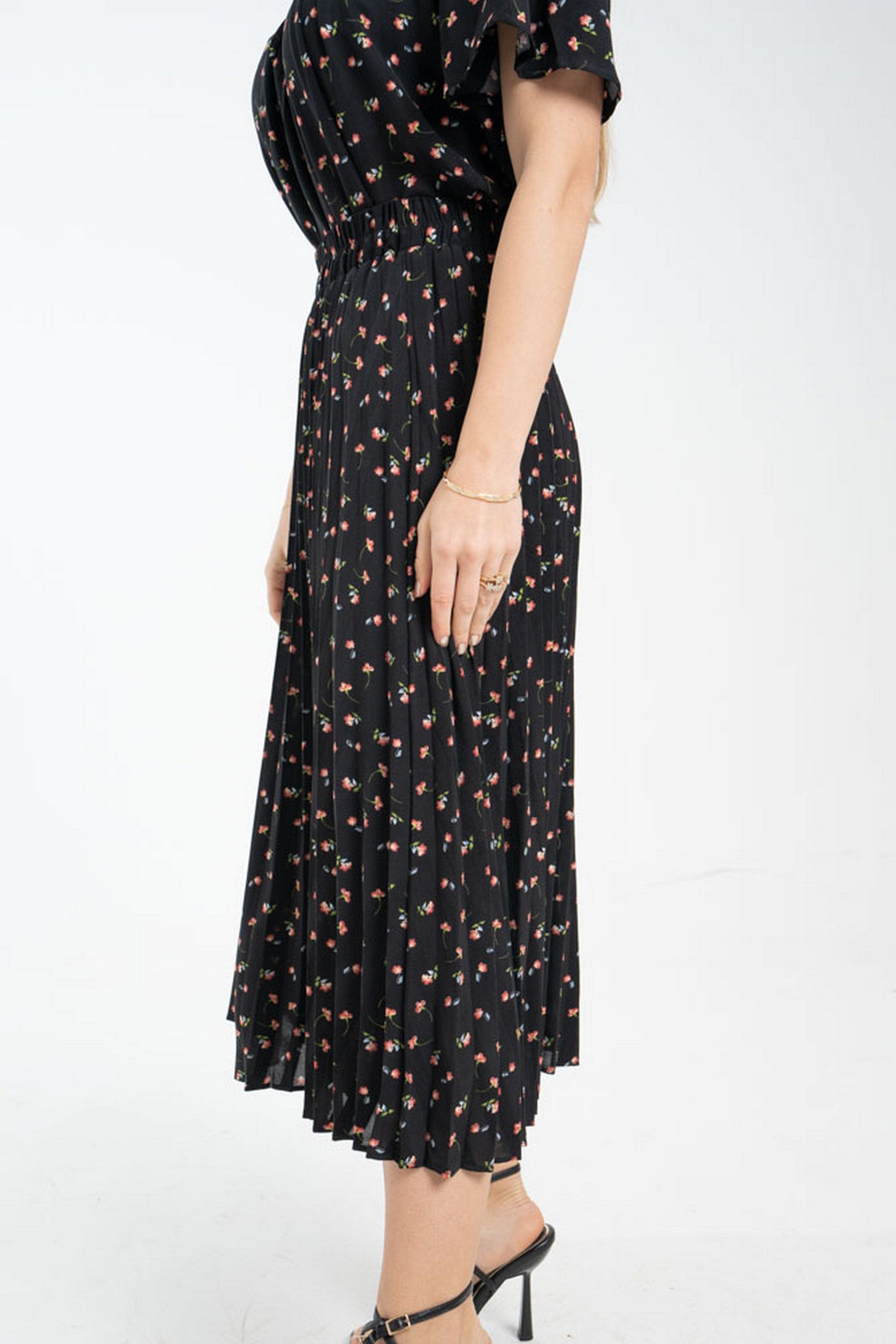 ميكا تنورة ميدي بليسيه موردة نسائي