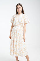 ميكا تنورة ميدي بليسيه موردة نسائي