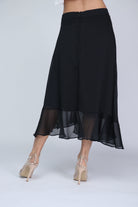 ميكا تنورة ميدي قماش منسوج كلوش بقصة مائلة من الجانبين