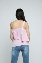 ميكا بلوزة مكشكشة بحمالات عريضة نسائي