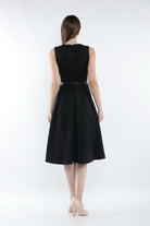 ميكا فستان ميدي بدون أكمام مخصر مزين بجيوب