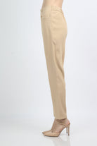 ميكا بنطلون رسمي هاي ويست بزراير على الخصر وسحاب طويل نسائي