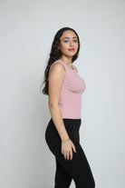 ميكا بلوزة سادة كت قصيرة برقبة دائرية نسائي