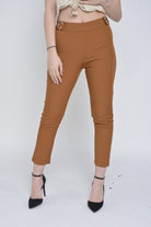 نتشي بنطلون كلاسيك بحلقات على الخصر سادة طويل نسائي