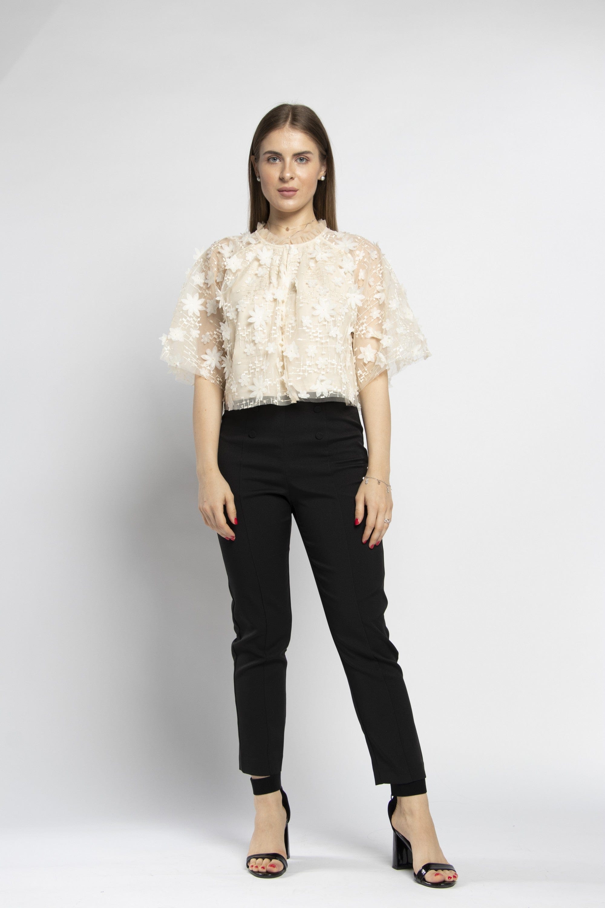 نتشي بنطلون كلاسيك سادة طويل نسائي