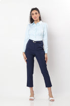 نتشي بنطلون قماش كلاسيك حريمي بحزام صغير