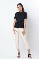 نتشي بنطلون قماش كلاسيك حريمي بحزام صغير