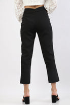 نتشي بنطلون كلاسيك سادة طويل مع حلقة على الخصر نسائي