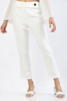 نتشي بنطلون كلاسيك سادة طويل مع حلقة على الخصر نسائي