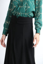 نتشي تنورة ميدي رسمية مزين بحزام مدمج