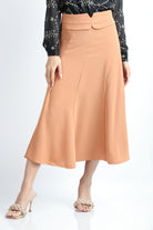 نتشي تنورة ميدي رسمية مزين بحزام مدمج