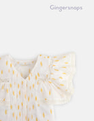 جينجرسنابس بلوزة على شكل فراشة منقطة بناتي أبيض