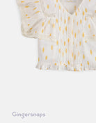 جينجرسنابس بلوزة على شكل فراشة منقطة بناتي أبيض