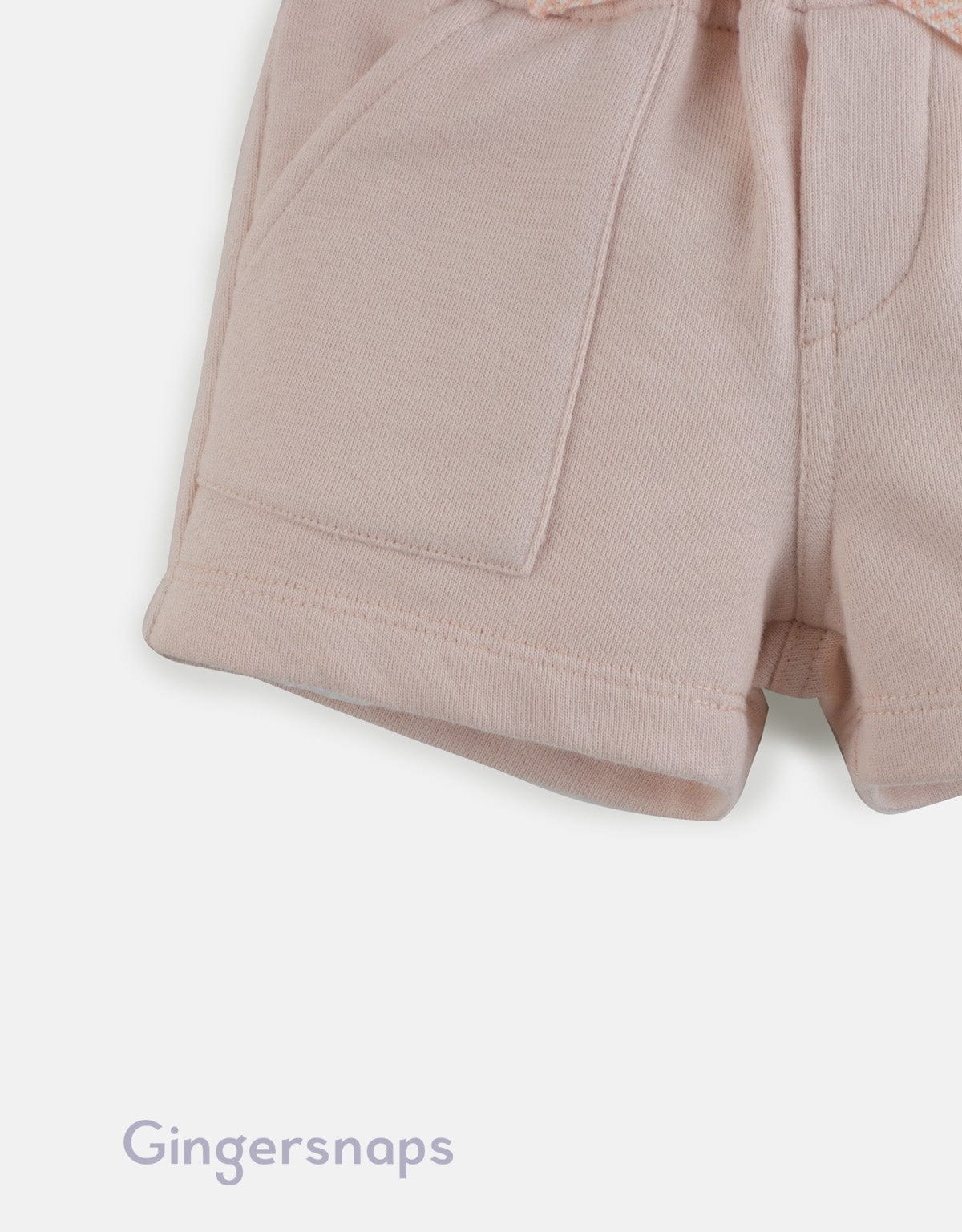 جينجرسنابس شورت سادة بطبعة على الجانب أولادي وردي